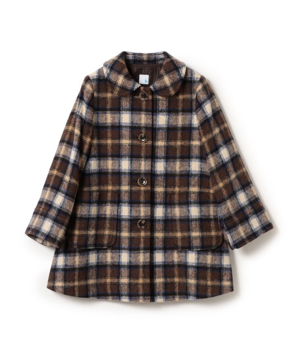 【+10%ポイントUP】チェック ステンカラー コート 2026FW（110～140cm）