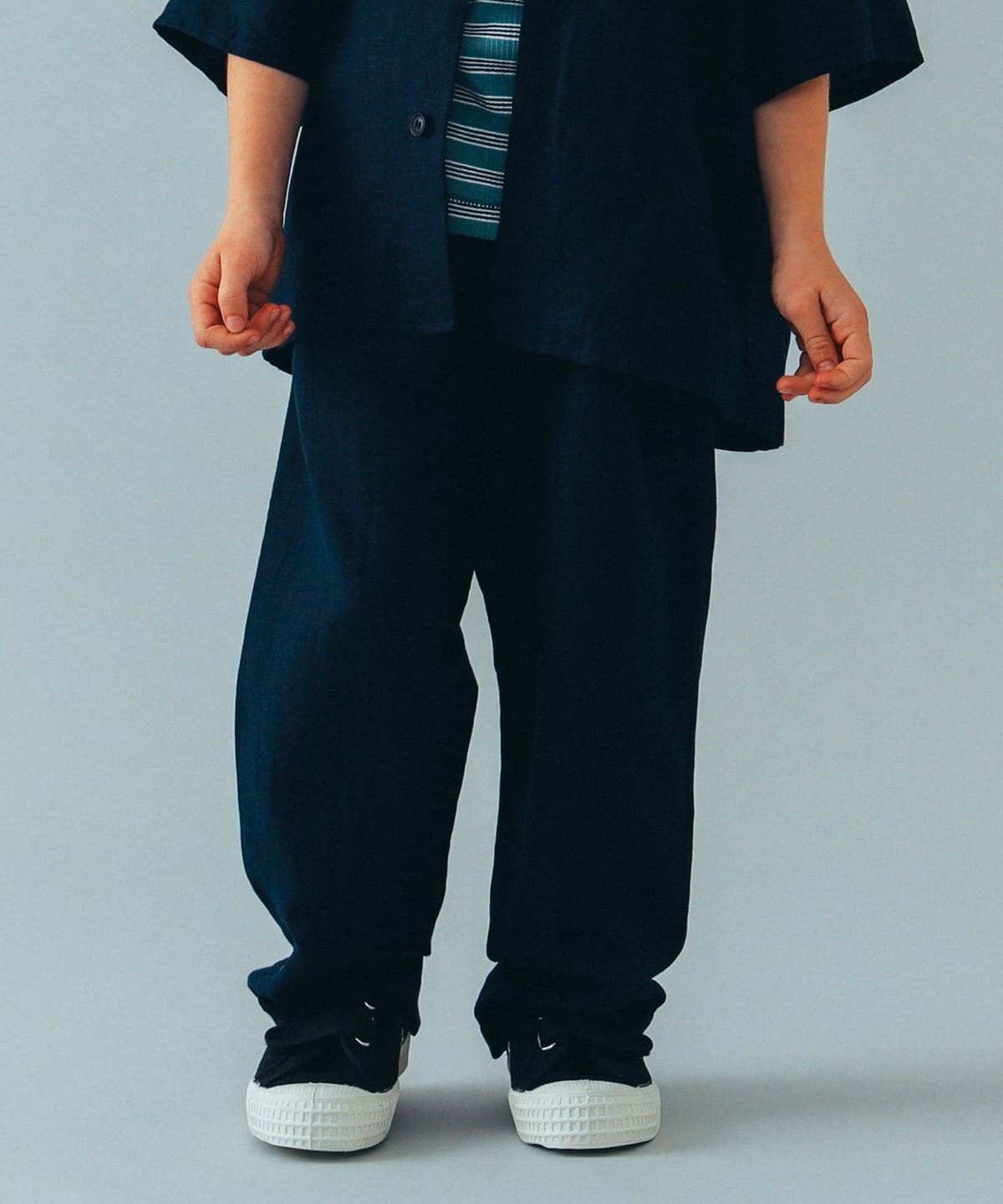 ARCH & LINE アーチアンドライン / リネンレーヨン イージー パンツ(115 145cm) パンツ 68 NAVY L(125-135) ARCH & LINE アーチアンドライン / リネンレーヨン イージー パンツ(115 145cm) パンツ 68 NAVY L(125-135)