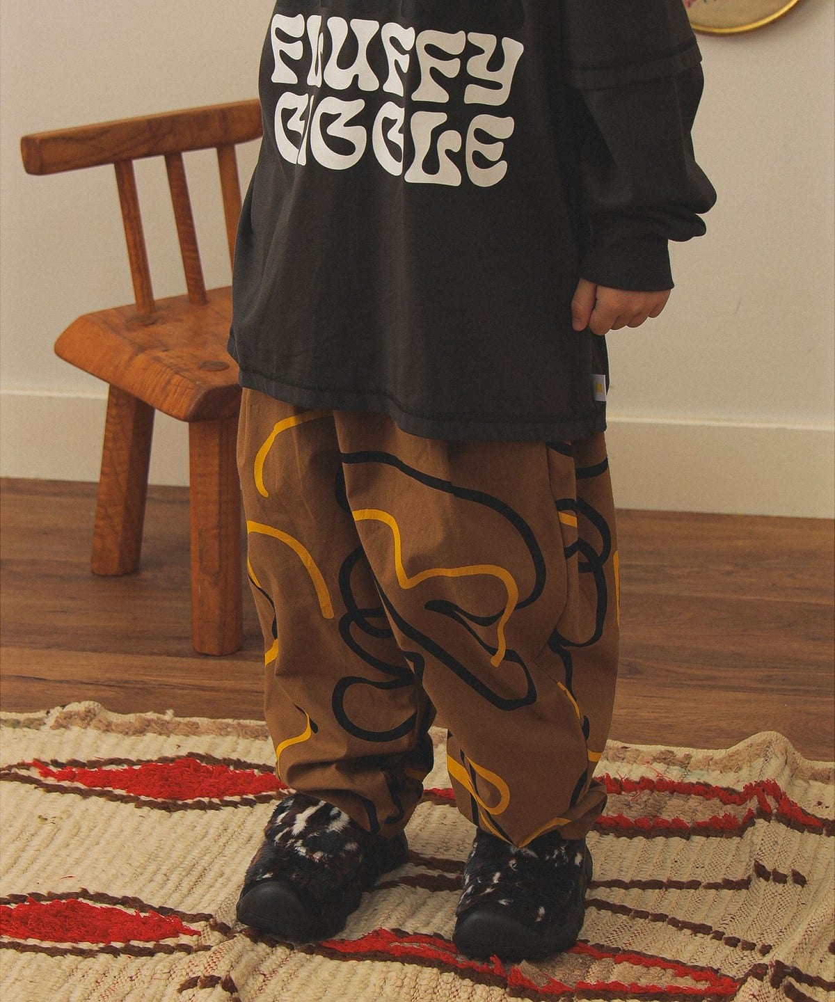 minnano × frankygrow / テーパード パンツ 2025FW（130cm） パンツ BROWN 1(130)