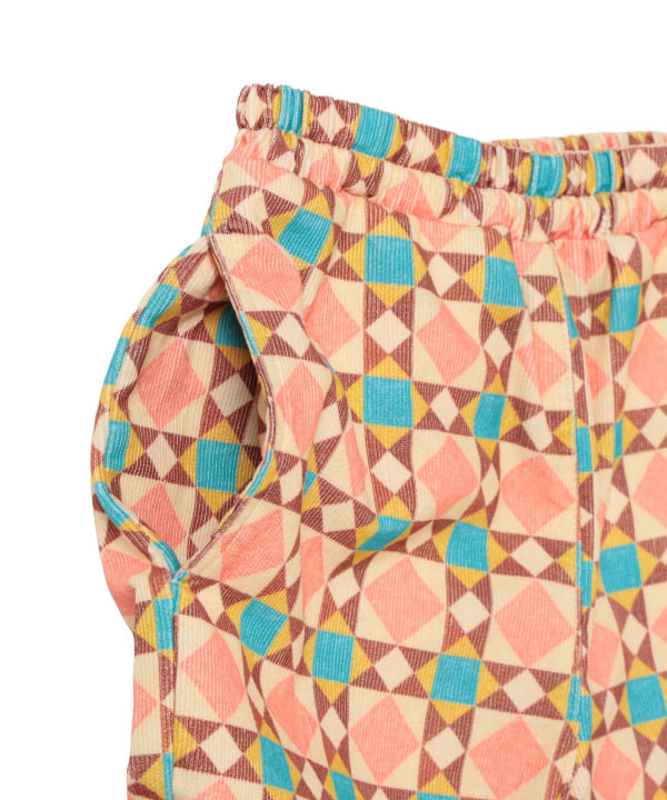 【+10%ポイントUP】タイル柄 裾 フリル パンツ 2026FW（90～140cm）