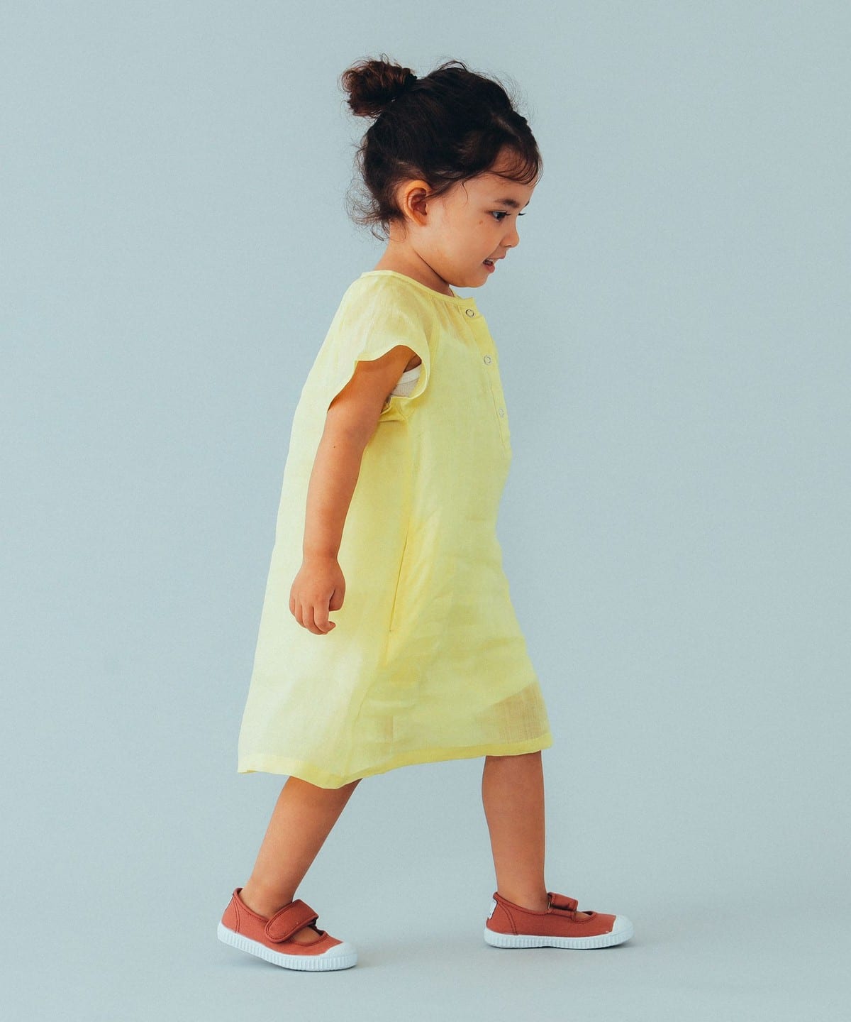 布帛 ギャザーワンピース (90 130cm) ワンピース YELLOW 100 布帛 ギャザーワンピース (90 130cm) ワンピース YELLOW 100