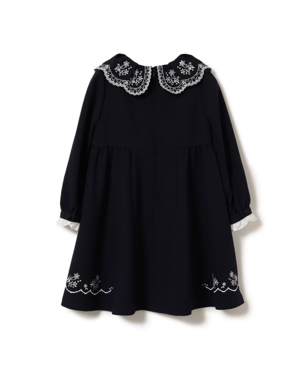 こどもビームス　フォーマル　ジャケット　ワンピース　総刺繍　花柄　リボン　130 こどもビームス フォーマル ジャケット ワンピース 総刺繍 花柄