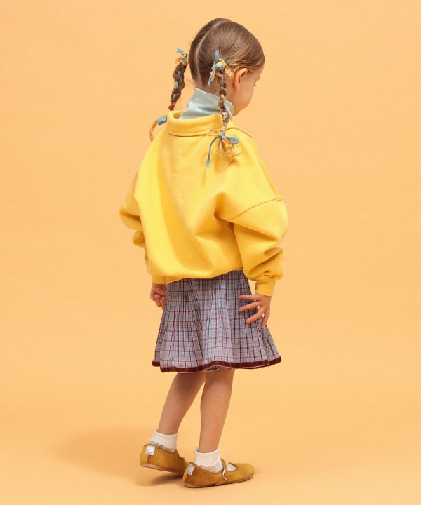 【+10%ポイントUP】チェック プリーツ スカート 2026FW（90～140cm） Model：H104（cm）Size：110