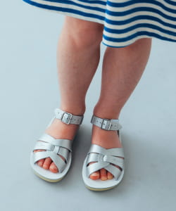 ▲SALT WATER SANDALS / Swimmer Silver ウォッシャブル レザー サンダル（約16～22cm）