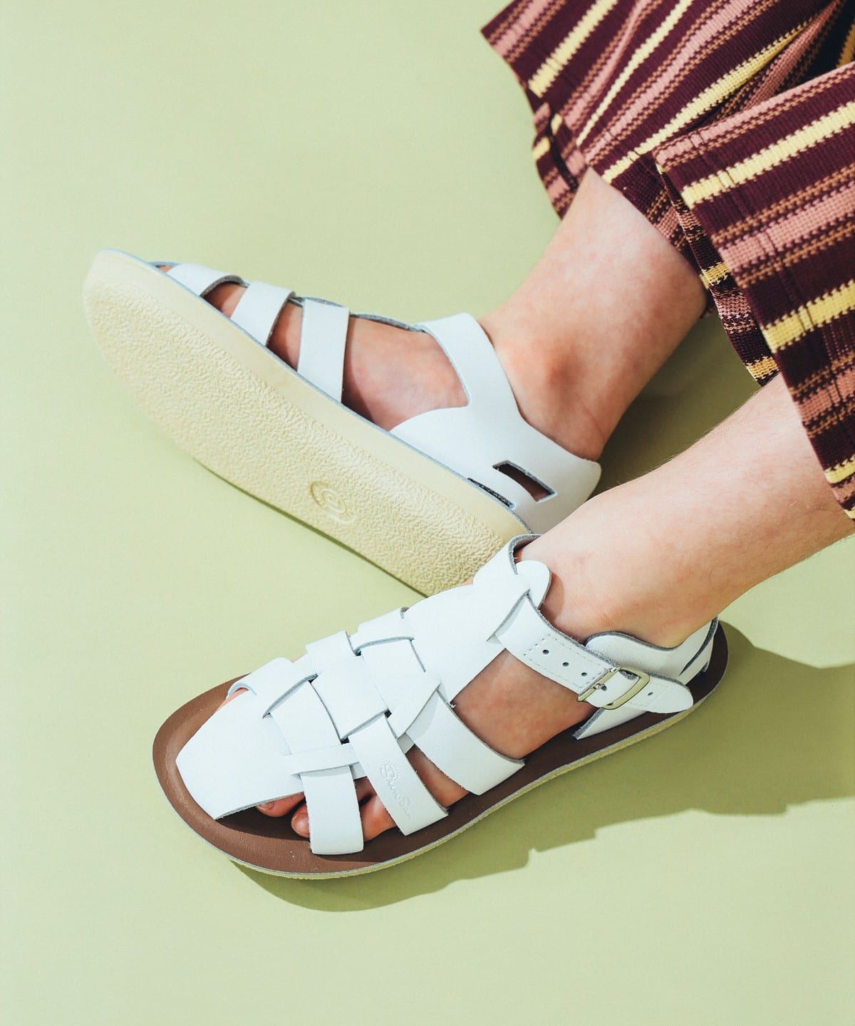 SALT WATER SANDALS / Swimmer Silver ウォッシャブル レザー