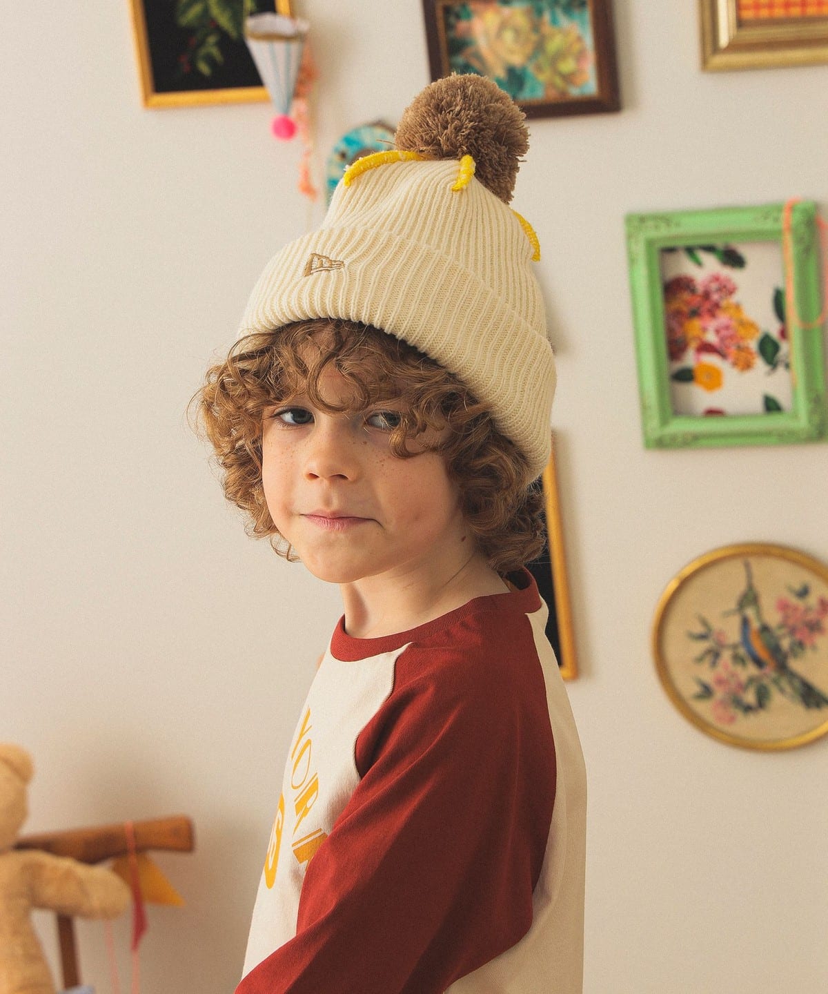 NEW ERA ニューエラ / Youth ポンポン ニットキャップ Powered by GORO NAKATSUGAWA 2025FW 帽子 OFF WHITE ONE SIZE