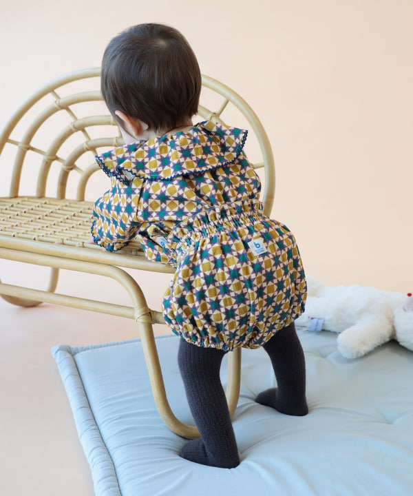 【あかちゃんフェア対象品】【オンラインショップ限定】ギフトセット（ボア耳付きキャップ ＆ タイル柄ブルマ・80cm～）