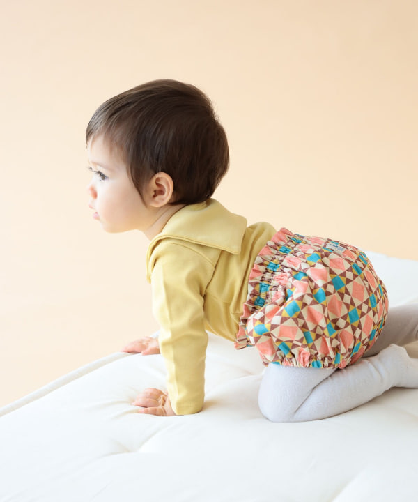 【あかちゃんフェア対象品】【オンラインショップ限定】ギフトセット（ボア耳付きキャップ ＆ タイル柄ブルマ・80cm～）