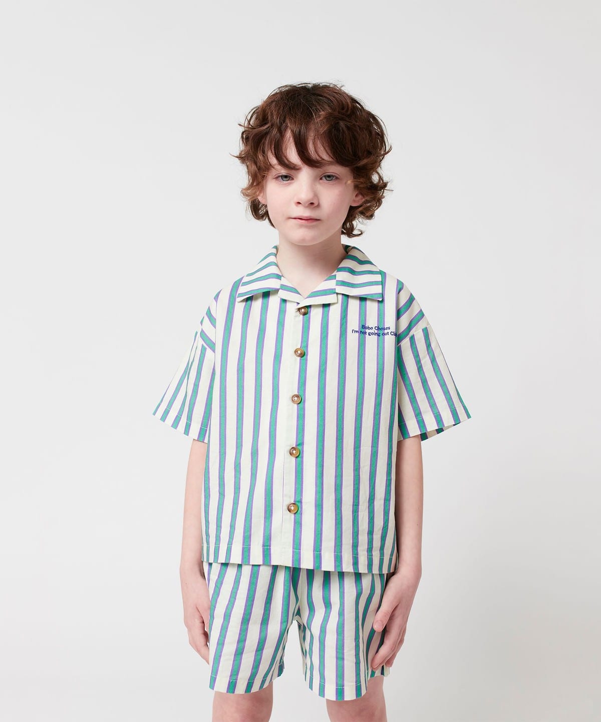 【モアバリエーション開催】BOBO CHOSES ボボショーズ / ラウンジウェア コレクション 開襟 ストライプ 上下セット 2025SS(2 9才) アンダーウェア・着物 GREEN 4-5Y 【モアバリエーション開催】BOBO CHOSES ボボショーズ / ラウンジウェア コレクション 開襟 ストライプ 上下セット 2025SS(2 9才) アンダーウェア・着物 GREEN 4-5Y