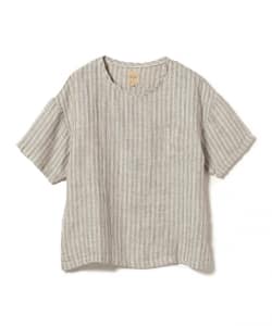 Sanca / LINEN STRIPE POCKET CREW T リネン ポケットTシャツ