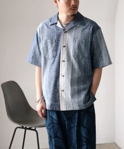 fennica / 久留米絣 開襟シャツ