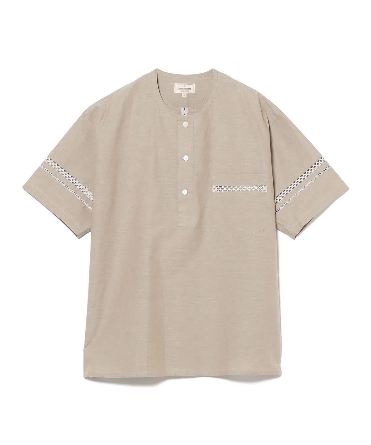 NEZU YOHINTEN / ミドルエージ ヘンリーネック プルオーバー Tシャツ・カットソー MEN GREY M NEZU YOHINTEN / ミドルエージ ヘンリーネック プルオーバー Tシャツ・カットソー MEN GREY M