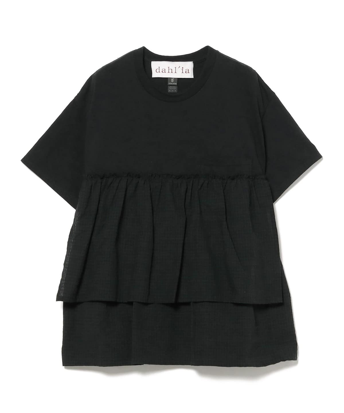 dahl'ia ダリア / ギャザーリメイク Tシャツ Tシャツ・カットソー WOMEN BLACK ONE SIZE dahl'ia ダリア / ギャザーリメイク Tシャツ Tシャツ・カットソー WOMEN BLACK ONE SIZE