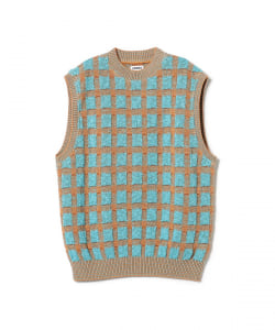 COOHEM / GIMA COTTON KOUSHI KNIT VEST 格子 ニットベスト