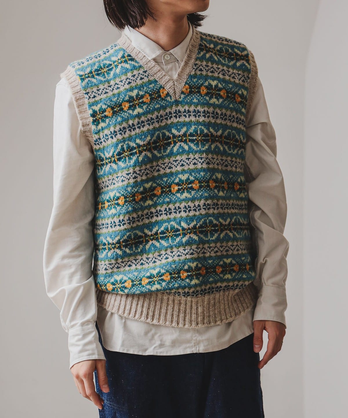 fennica（フェニカ）【別注】Jamieson's Knitwear / フェアアイル柄 V