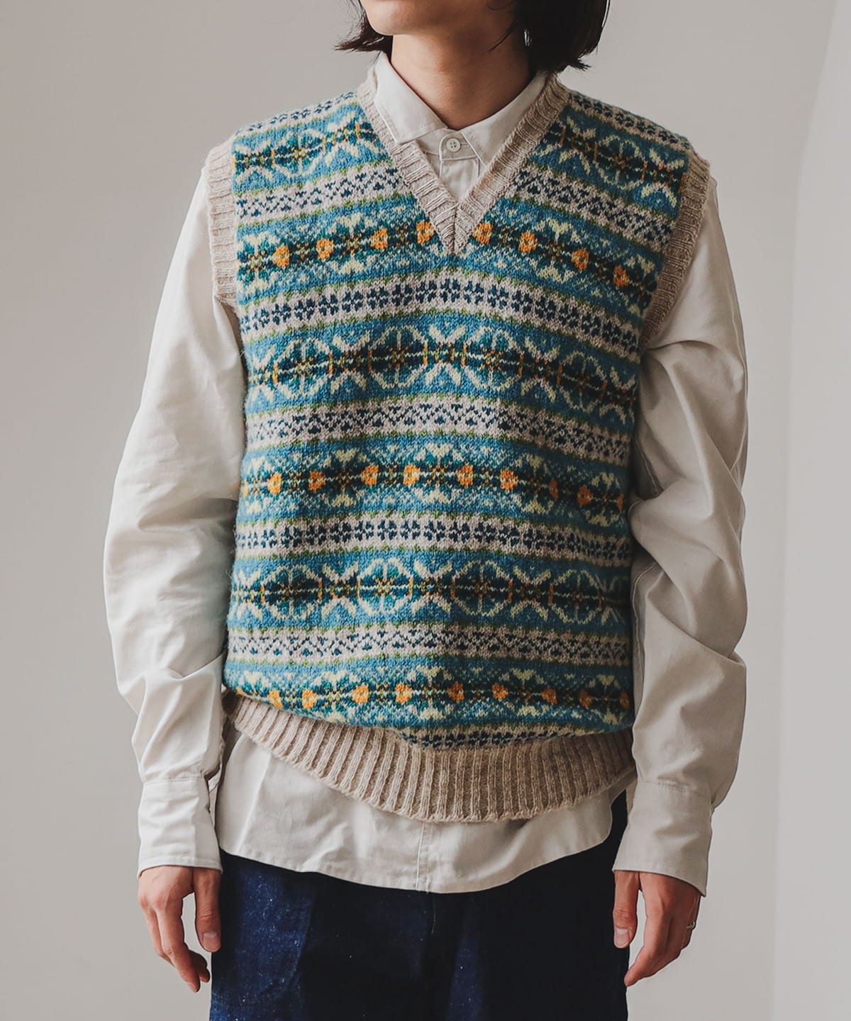 fennica（フェニカ）【別注】Jamieson's Knitwear / フェアアイル柄 V