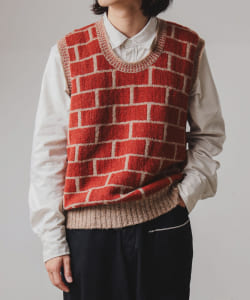 【別注】Jamieson's Knitwear / ブリックパターン Uネック ベスト