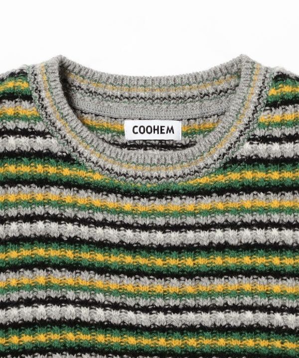 〈WOMEN〉COOHEM / LAMBS COTTON BORDER KNIT VEST