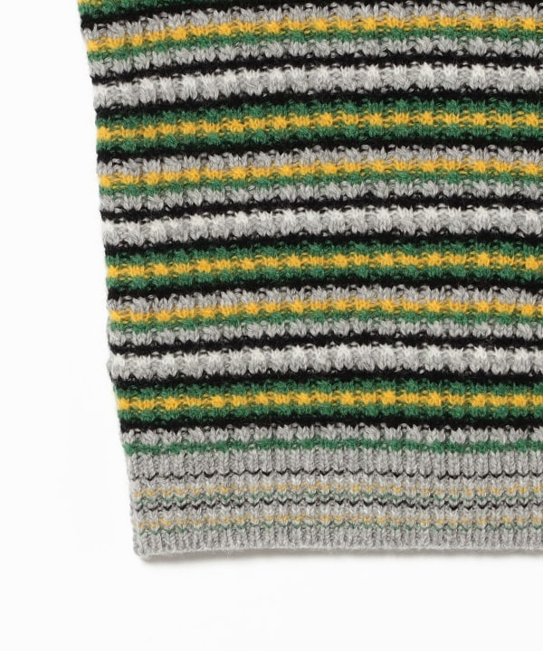 〈WOMEN〉COOHEM / LAMBS COTTON BORDER KNIT VEST