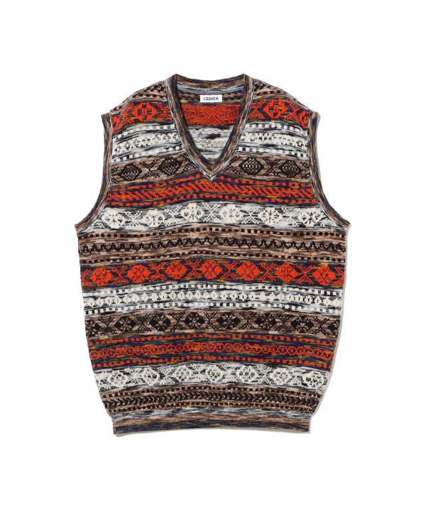 COOHEM / 3D FAIR ISLE KNIT VEST