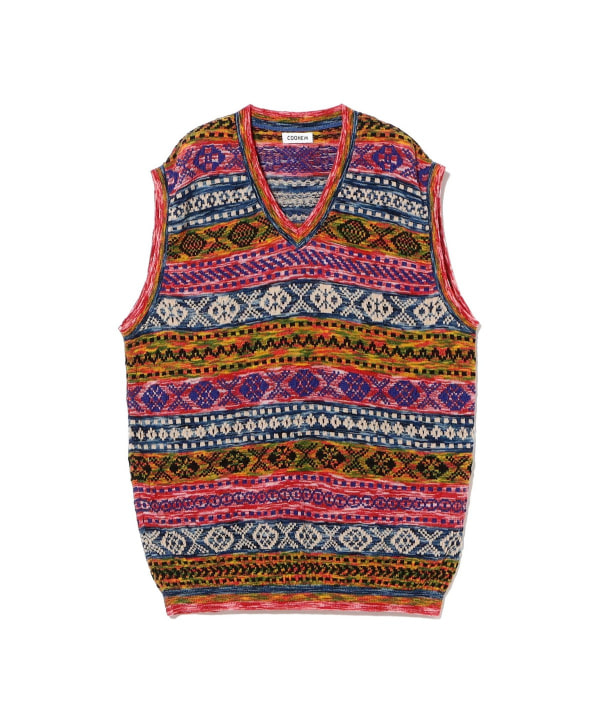 COOHEM / 3D FAIR ISLE KNIT VEST