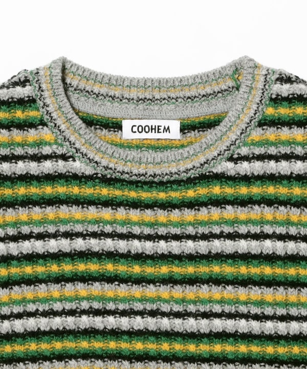 〈MEN〉COOHEM / LAMBS COTTON BORDER KNIT VEST