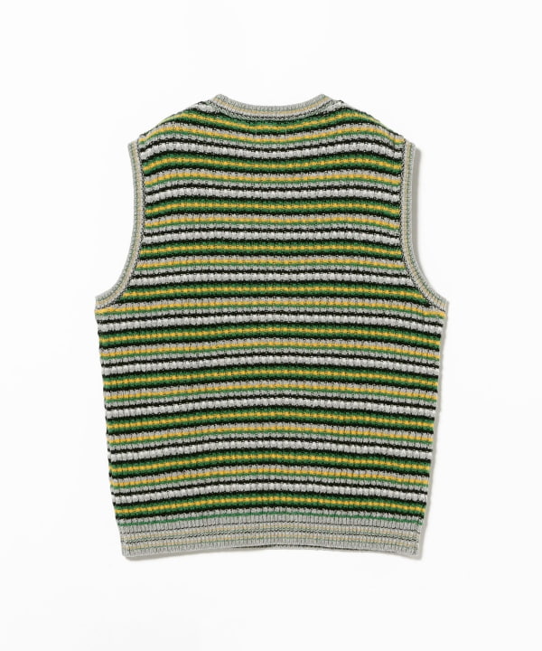 〈MEN〉COOHEM / LAMBS COTTON BORDER KNIT VEST
