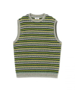 〈MEN〉COOHEM / LAMBS COTTON BORDER KNIT VEST