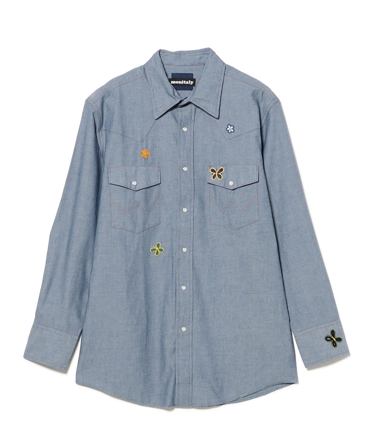 Monitaly ���j�^���[ / CROCHET WESTERN WORK SHIRT �h�J �V���c �V���c�E�u���E�X MEN CHAMBRAY L