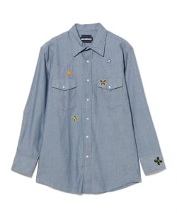 Monitaly / CROCHET WESTERN WORK SHIRT 刺繍 シャツ