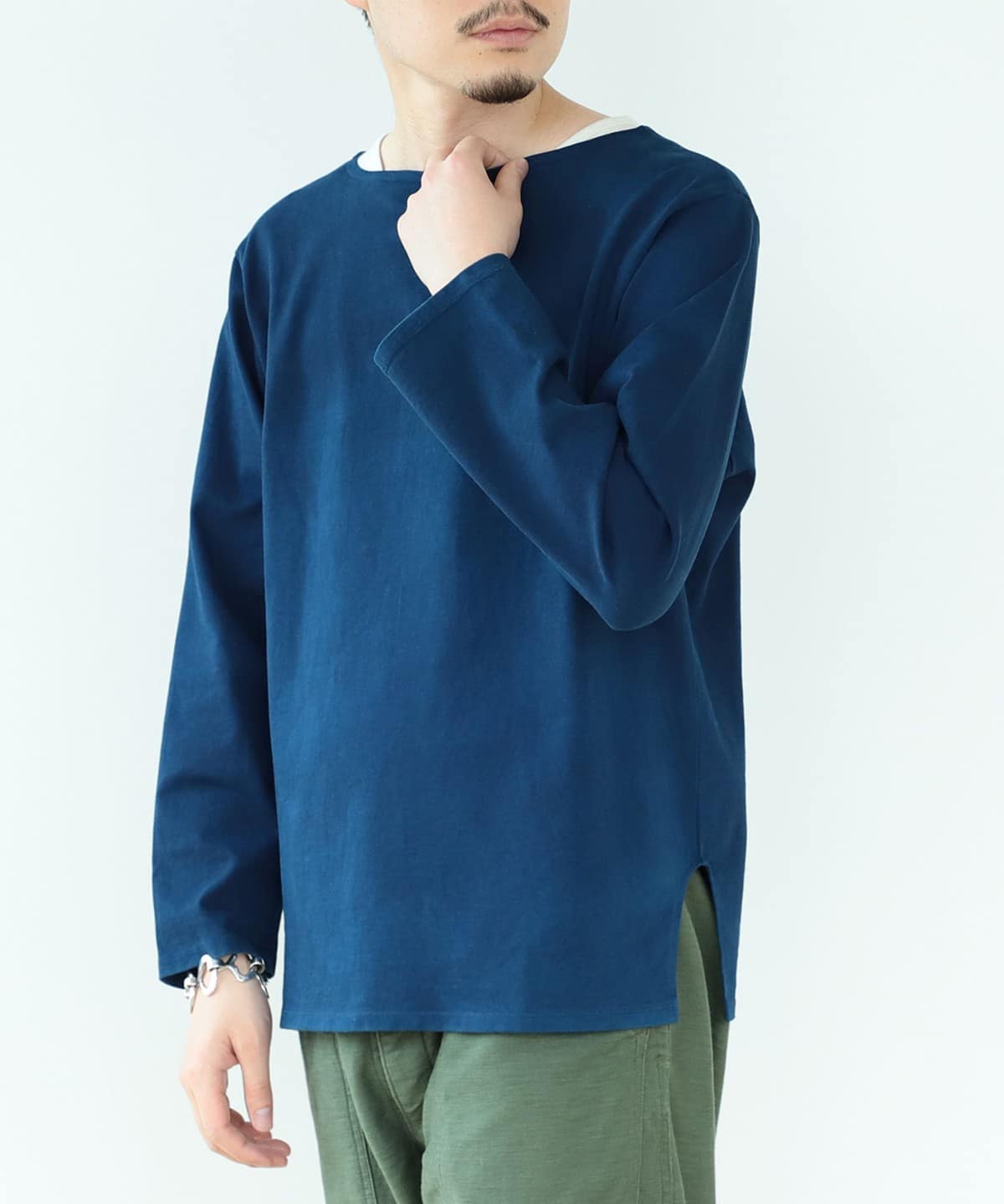 奄美大島 藍染め basque shirt バスクシャツ Tシャツ・カットソー MEN INDIGO(染) L 奄美大島 藍染め basque shirt バスクシャツ Tシャツ・カットソー MEN INDIGO(染) L