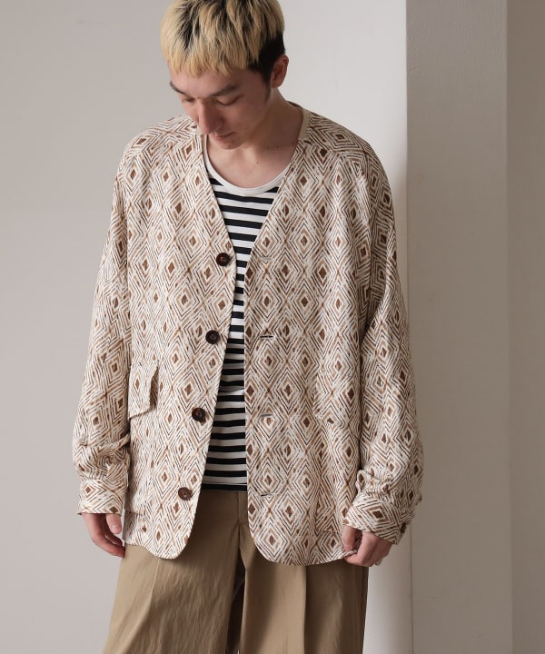 大学 割引 fennica no-collar print Ethnic / YOHINTEN NEZU fennica ジャケット・アウター