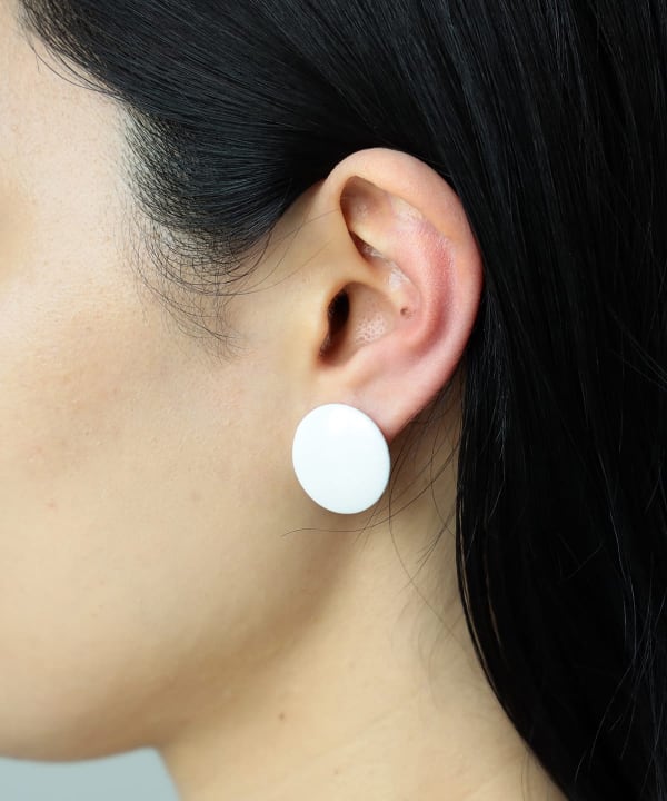 独創的 別注 白黒 ピアス 両耳 Beams 碁石 Japan 黒木碁石店 メンズジュエリー アクセサリー