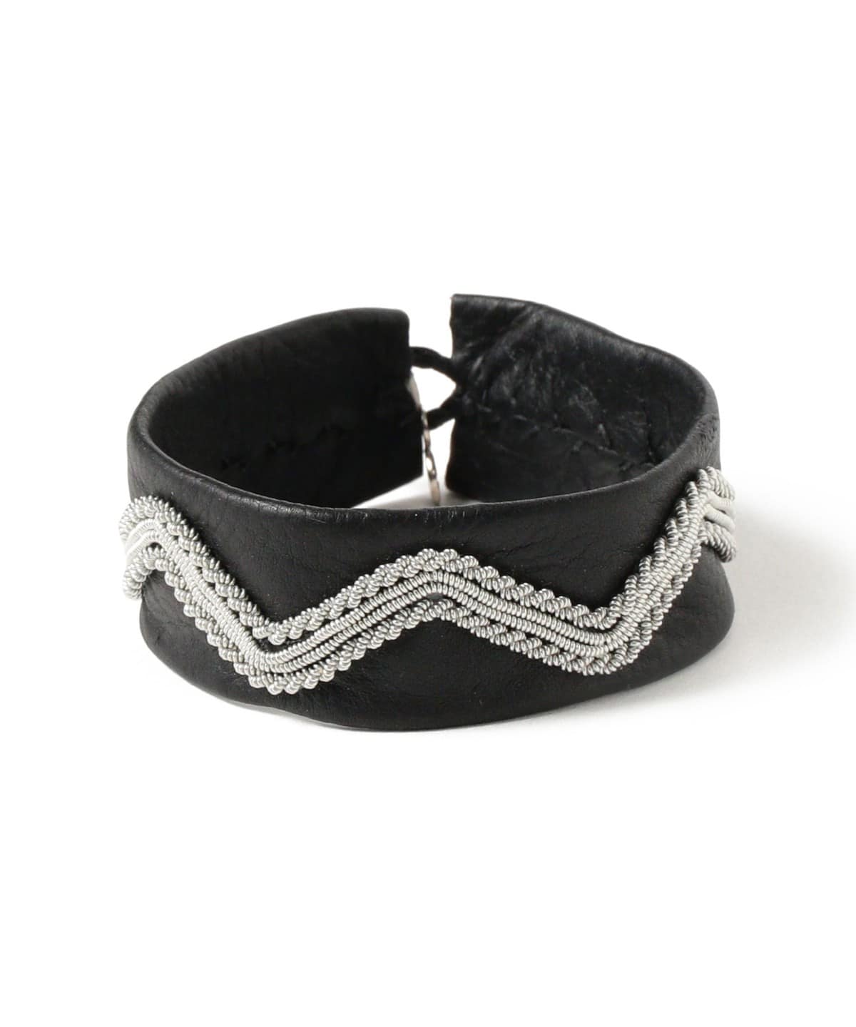 MARIA RUDMAN マリアルドマン / BLACK zigzag レザーブレスレット アクセサリー MEN BLACK 約16.5 MARIA RUDMAN マリアルドマン / BLACK zigzag レザーブレスレット アクセサリー MEN BLACK 約16.5