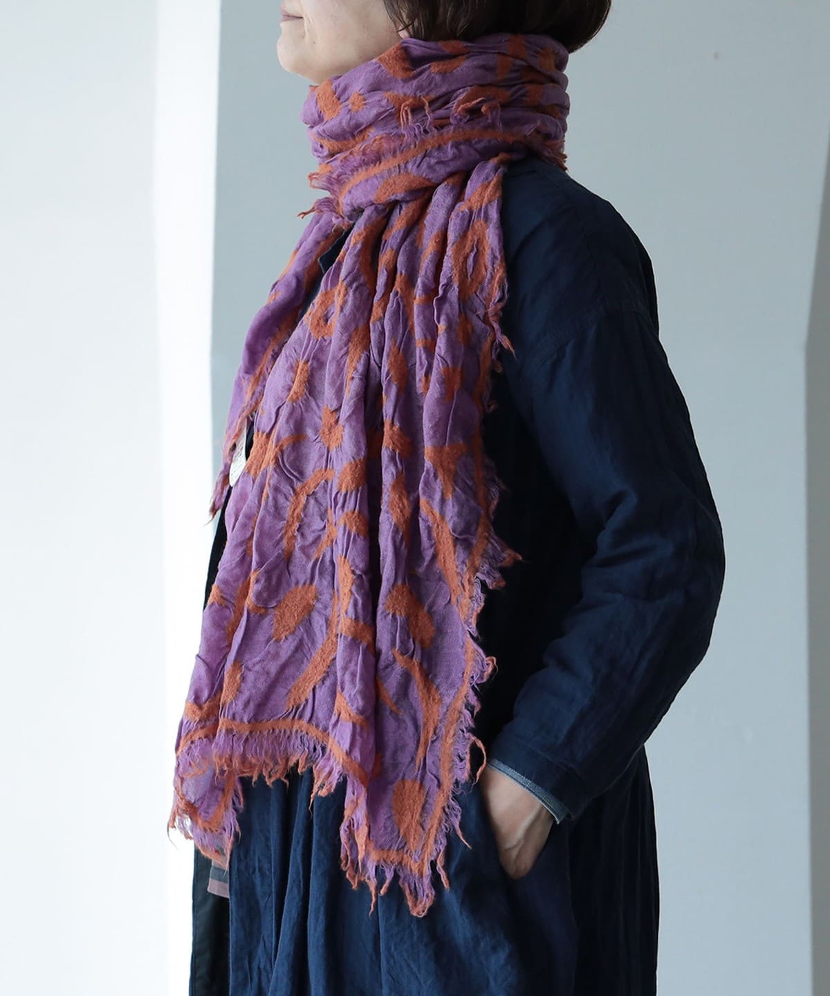 JURGEN LEHL / ウールシルクフェルトスカーフ ファッション雑貨 WOMEN PURPLE ONE SIZE JURGEN LEHL / ウールシルクフェルトスカーフ ファッション雑貨 WOMEN PURPLE ONE SIZE
