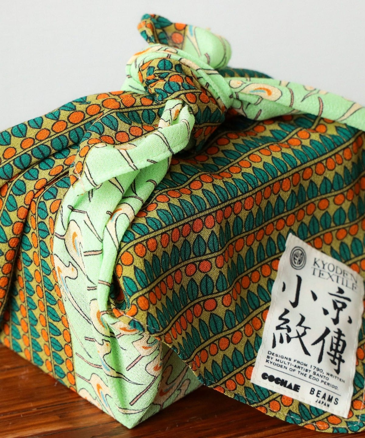 【京伝TEXTILE】山東京伝小紋 ちりめんスカーフ ファッション雑貨 MEN あめざいく×ほおずき紋 ONE SIZE