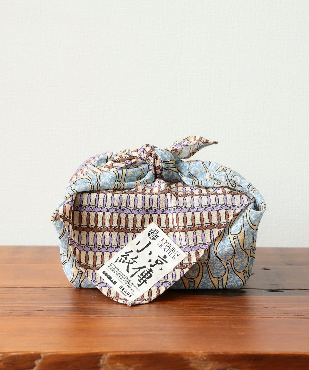 【京伝TEXTILE】山東京伝小紋 ちりめんスカーフ ファッション雑貨 MEN 徳利からくさ×ろうそく形 ONE SIZE