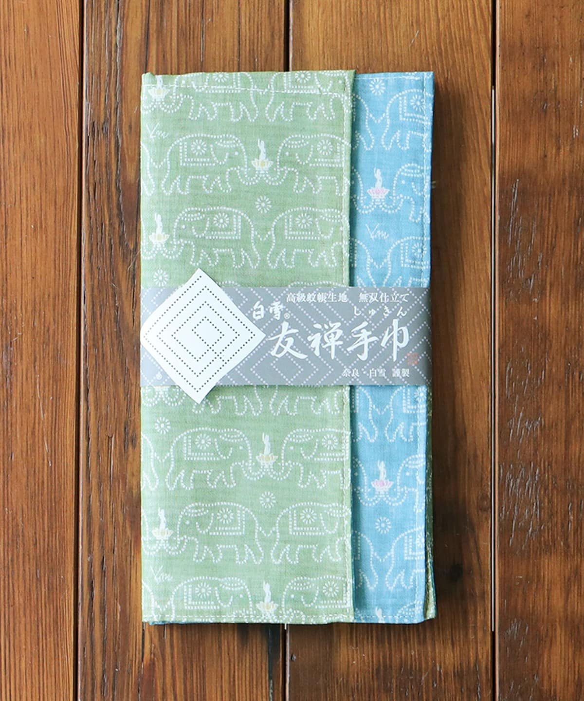 白雪ふきん シラユキフキン / リバーシブル手巾 財布・小物 WOMEN ブッタ グリーン/ブルー 53×53 白雪ふきん シラユキフキン / リバーシブル手巾 財布・小物 WOMEN ブッタ グリーン/ブルー 53×53