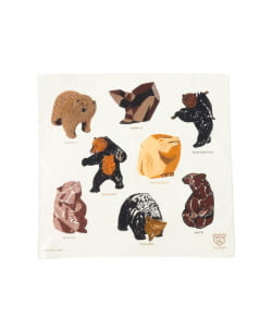 [Yakumo] Woodcarved bear illustration bandana