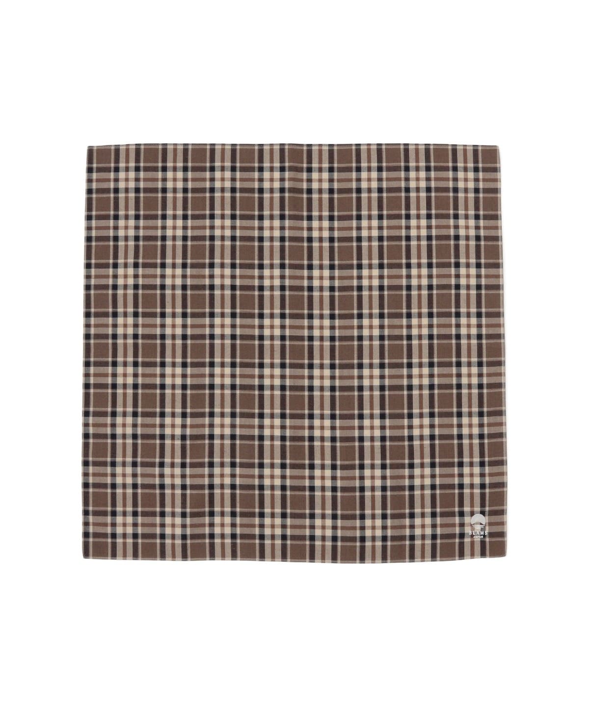 播州織 〈BEAMS JAPAN ビームス ジャパン〉ロゴ刺繍入り ハンカチ 財布・小物 MEN 茶チェック ONE SIZE 播州織 〈BEAMS JAPAN ビームス ジャパン〉ロゴ刺繍入り ハンカチ 財布・小物 MEN 茶チェック ONE SIZE