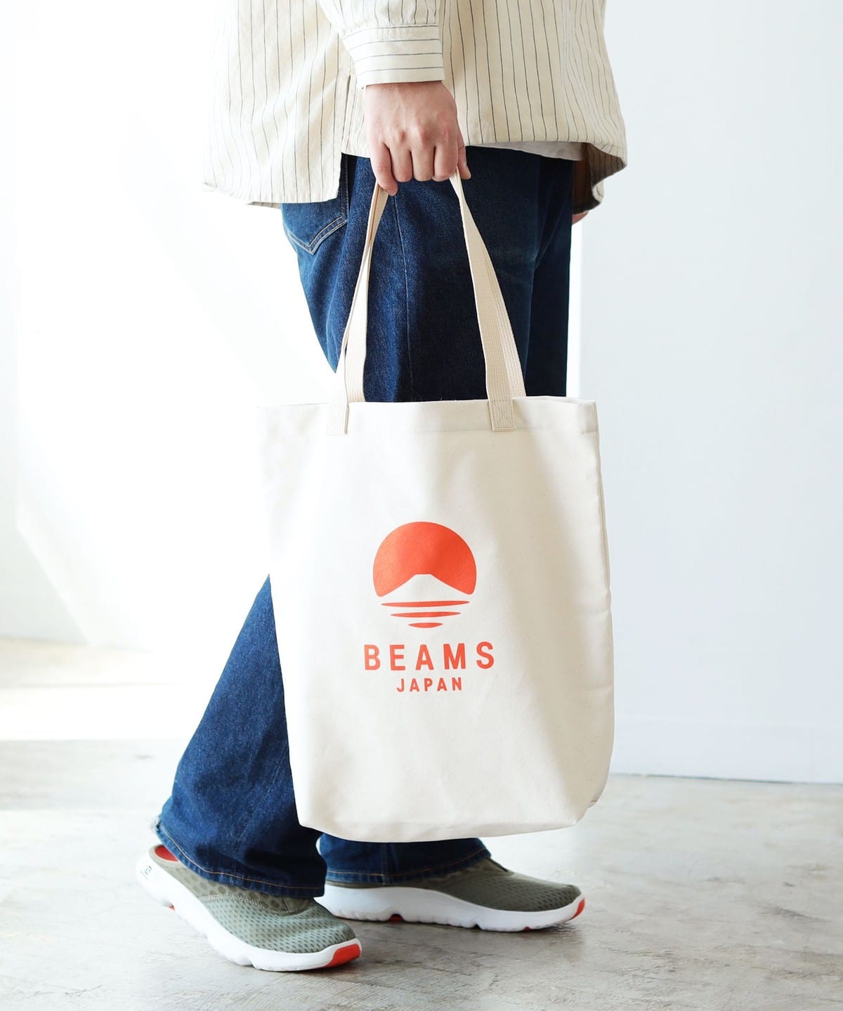 BEAMS JAPAN (BEAMS JAPAN) [Special order] evergreen works / BEAMS JAPAN  logo tote bag (bag tote bag) for sale | BEAMS