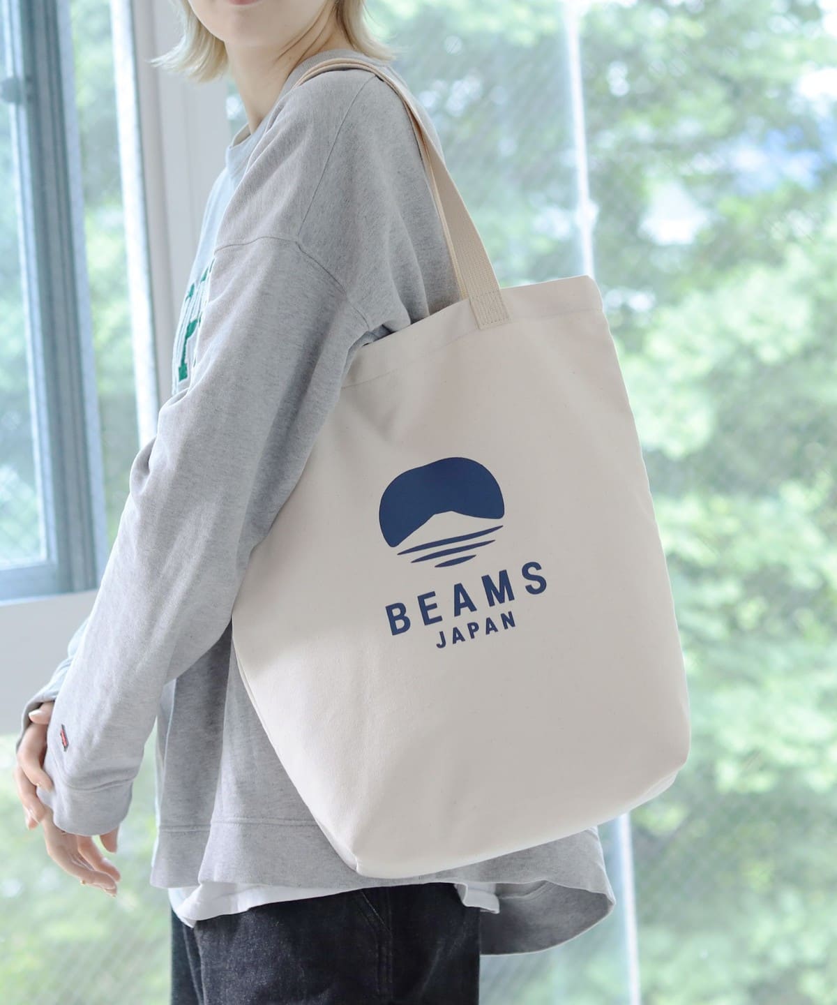 BEAMS JAPAN (BEAMS JAPAN) [Special order] evergreen works / BEAMS JAPAN  logo tote bag (bag tote bag) for sale | BEAMS