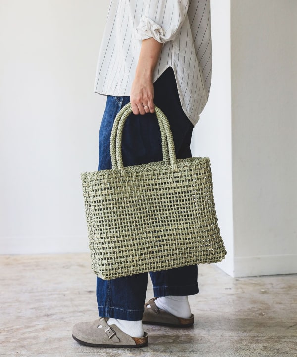 【未使用品＊】須浪亨商店 いかごバッグ　レザーハンドル（ブラック） 須浪亨商店 いかご 大 | signal