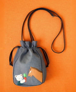 【別注】familiar / ファミリア デニム ショルダーバッグ 干支「午」