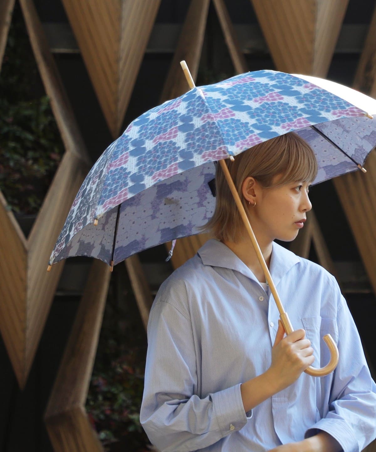 【別注】槙田商店 マキタショウテン / ジャカード 花柄 長傘 ファッション雑貨 WOMEN 紫陽花 ONE SIZE 【別注】槙田商店 マキタショウテン / ジャカード 花柄 長傘 ファッション雑貨 WOMEN 紫陽花 ONE SIZE