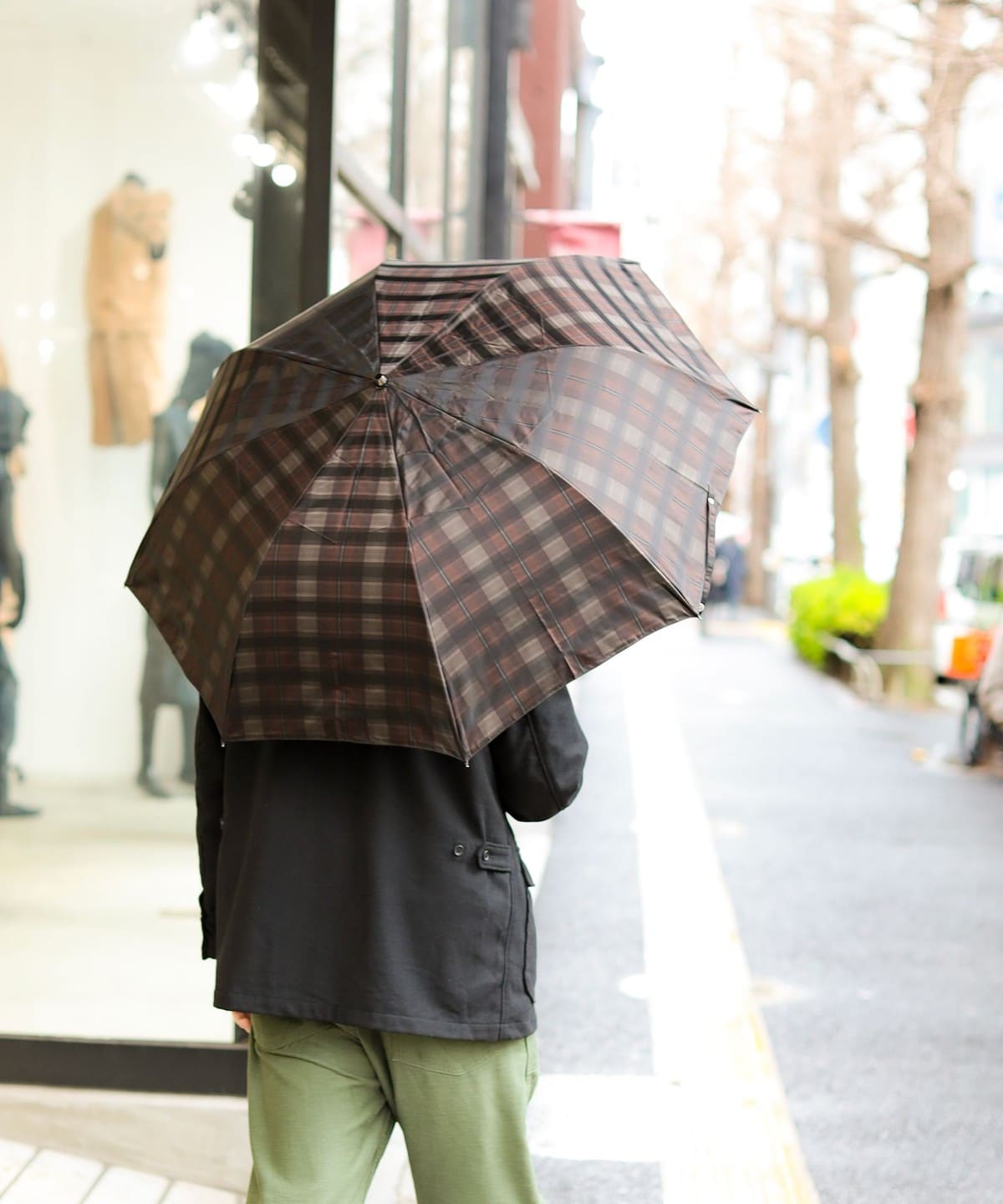 槙田商店 マキタショウテン / Shade check 折りたたみ傘 ファッション雑貨 MEN BROWNチェック ONE SIZE 槙田商店 マキタショウテン / Shade check 折りたたみ傘 ファッション雑貨 MEN BROWNチェック ONE SIZE