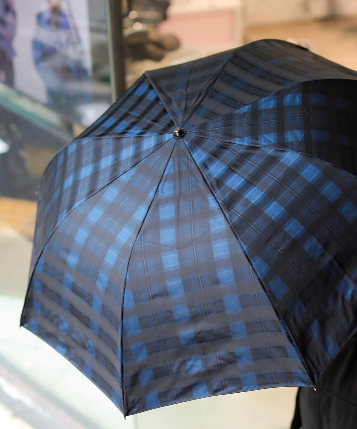 槙田商店 マキタショウテン / Shade check 折りたたみ傘 ファッション雑貨 MEN BLUEチェック ONE SIZE 槙田商店 マキタショウテン / Shade check 折りたたみ傘 ファッション雑貨 MEN BLUEチェック ONE SIZE