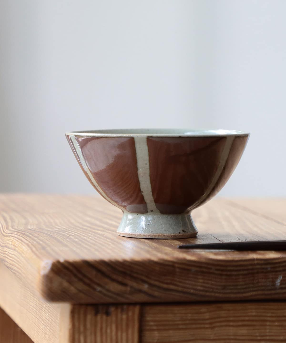 濱田窯 ハマダガマ / 益子焼 飯碗 食器・キッチン・食品 MEN 柿釉抜絵 ONE SIZE