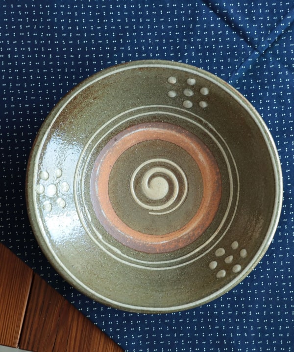 读谷山烧北窑松田米司/7寸盘子