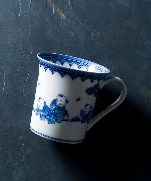 【香合　染付　松皮菱】平安桃山窯 香合 染付 松皮菱】平安桃山窯 呉州染付人物文松